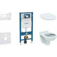 Geberit - Duofix - Installationselement für Wand-WC mit Betätigungsplatte SIGMA30, weiß/Chrom glänzend + wc Alpha und wc Sitz 111.300.00.5 ND5 von Geberit
