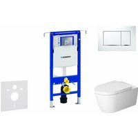 Geberit Duofix - Installationsmodul für Wand-WC mit Betätigungsplatte Sigma30, Weiß/Chrom glänzend + Duravit ME by Starck - WC und WC-Sitz, Rimless, von Geberit