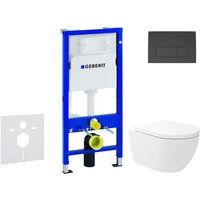 Duofix - Set Vorwandelement, wc Oudee Vortex mit Softclose-Sitz und Delta50-Betätigungsplatte, schwarz matt SANI11CA5149 - Geberit Duofix - Set Vorwandelement, wc Oudee Vortex mit Softclose-Sitz und Delta50-Betätigungsplatte, schwarz matt SANI11CA5149 - Geberit von Geberit