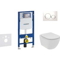 Duofix - Set von Vorwandelement, Wand-WC und WC-Sitz Ideal Standard Tesi, Betätigungsplatte Sigma20, Rimless, SoftClose, weiß/Chrom 111.300.00.5 NE4 von Geberit