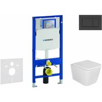 Duofix - Vorwandinstallationsset, wc Arkas und WC-Sitz SoftClose, Betätigungsplatte Sigma30, schwarz matt/schwarz SANI11CA5102 - Geberit von Geberit