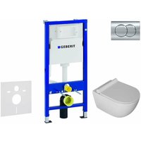 Geberit - Duofix - Vorwandinstallationsset, wc Gaia und WC-Sitz SoftClose, Betätigungsplatte Delta01, glänzend Chrom SANI11CA1110 von Geberit