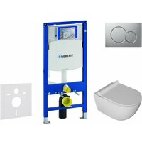 Geberit - Duofix - Vorwandinstallationsset, wc Gaia und WC-Sitz SoftClose, Betätigungsplatte Sigma01, lackiert matt chrom SANI11CA1109 von Geberit