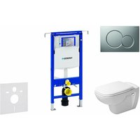 Geberit Duofix - Vorwandinstallationsset, WC mit Sitz, D-Code, randlos, SoftClose, Betätigungsplatte Sigma01, Chrom matt 111.355.00.5 NH3 von Geberit