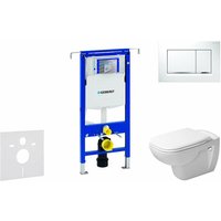 Geberit Duofix - Vorwandinstallationsset, WC mit Sitz, D-Code, randlos, SoftClose, Betätigungsplatte Sigma30, Weiß/Chrom glänzend 111.355.00.5 NH5 von Geberit