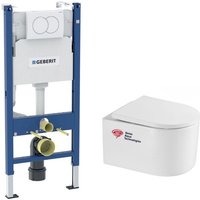 Duofix WC-Paket Trägergestell + sat Delano flanschloses wc + Softclose-Sitz + weiße Platte - Geberit von Geberit