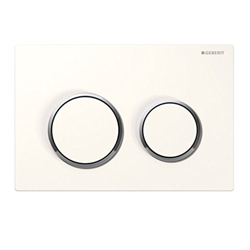 Geberit 115.085.KJ.1 Omega 20 Betätigungsplatte, Hochglanz-verchromt/weiß von Geberit