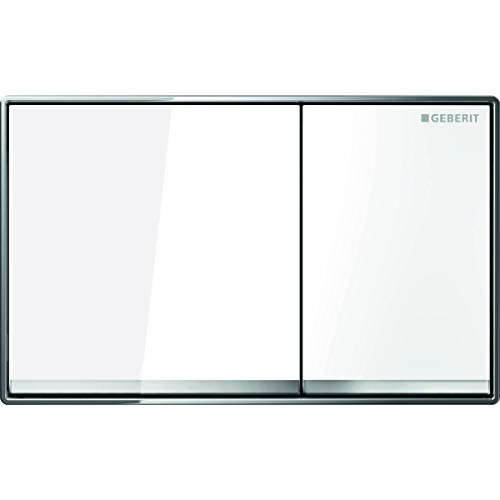 Geberit 115081SI1 Abdeckplatte OMEGA 60 115.081.SI.1 2-Mengenspülung Glas weiss von Geberit