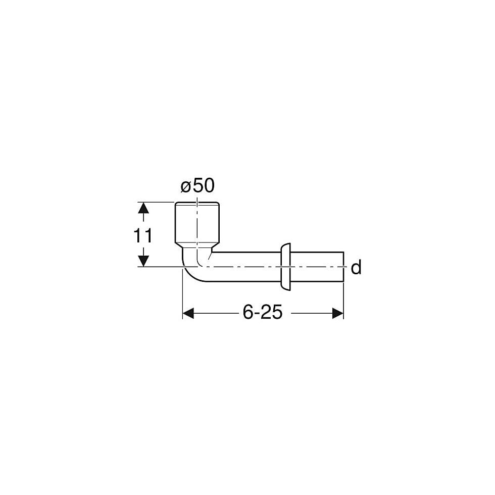 Geberit Anschlussbogen 90° für Urinal, mit Wandrosette Außendurchmesser 50mm, weiß-alpin 152231111 von Geberit