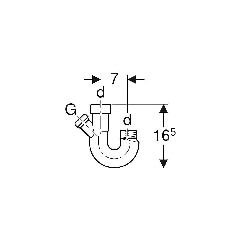 Geberit Doppelkammergeruchsverschluss für Geräteanschluss Außendurchmesser 48mm 252053111 von Geberit