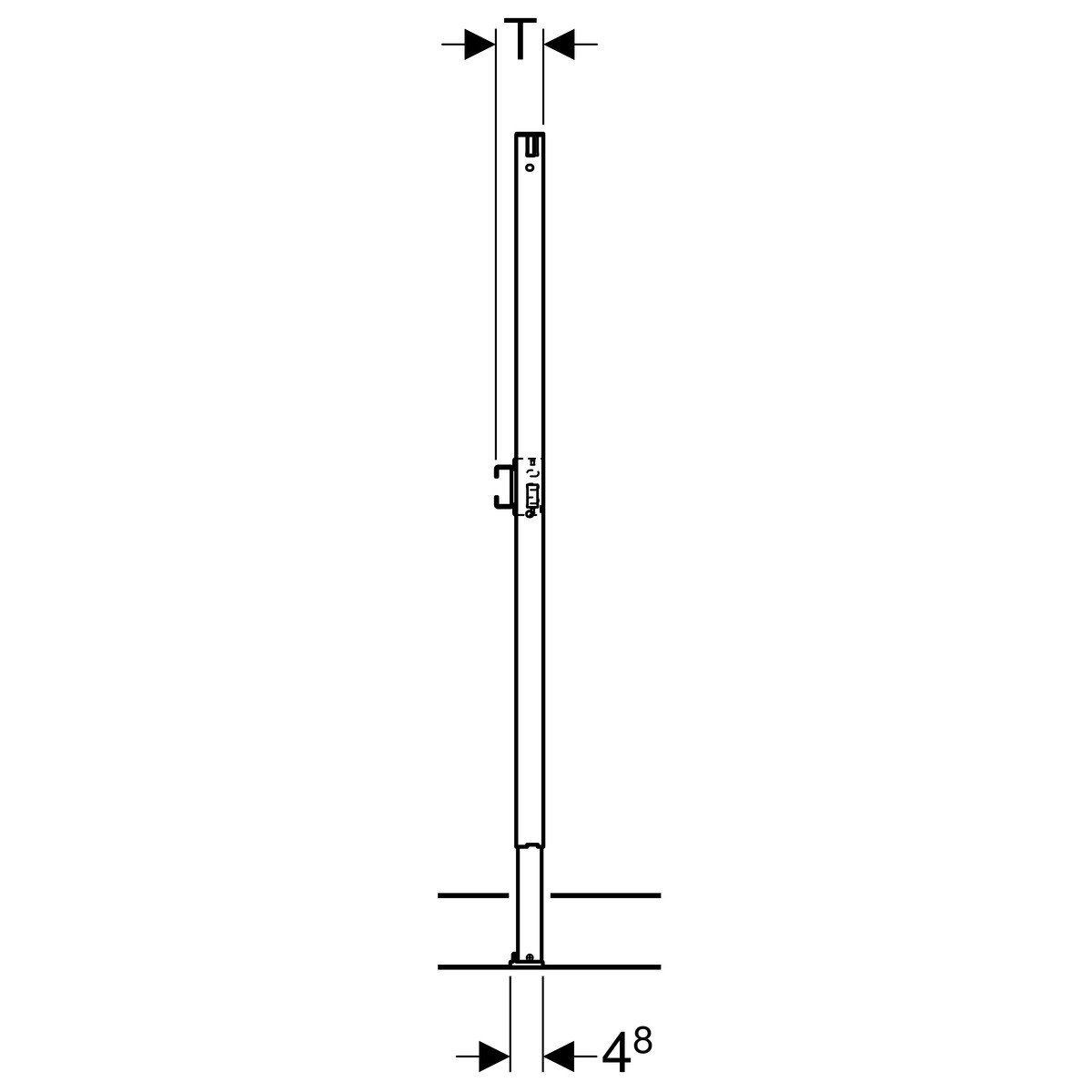 Geberit Duofix Bade-/ Duschwanne 112 cm für Aufputz-Armatur 111740001 von Geberit