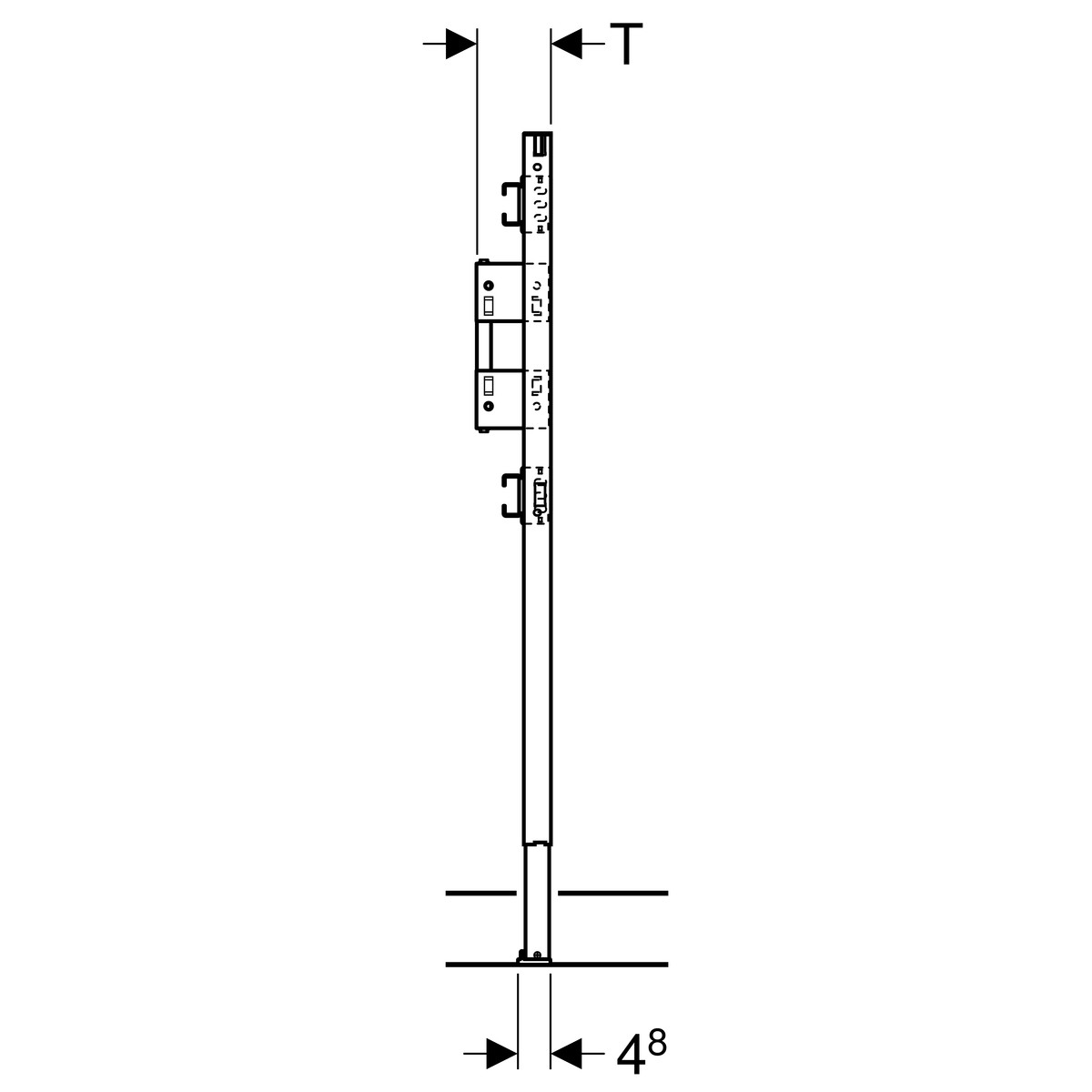 Geberit Duofix Bade-/Duschwanne 112 cm für Unterputz-Armatur 111780001 von Geberit