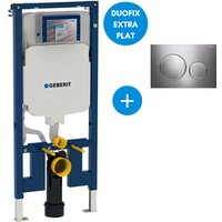 Duofix Pack Extraflaches up 720 Element für Wand-WC 114cm, platzsparend + Platte Sigma20,Chrom von Geberit