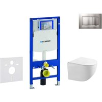 Geberit Duofix - Set Vorwandelement, Gaia-WC mit Softclose-Sitz und Sigma30-Betätigungsplatte, Chrom matt/Chrom SANI11CA1128 von Geberit