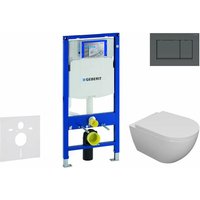 Duofix - Set Vorwandelement, wc Oudee und Softclose-Sitz, Betätigungsplatte Sigma30, schwarz matt/schwarz SANI11CA5100 - Geberit von Geberit