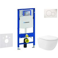 Duofix - Set Vorwandelement, wc Oudee Vortex mit Softclose-Sitz und Sigma01-Betätigungsplatte, Alpinweiß SANI11CA3173 - Geberit von Geberit