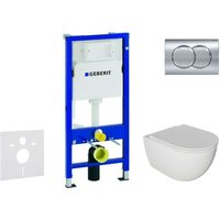 Geberit Duofix - Set Vorwandelement, WC Oudee und Softclose-Sitz, Betätigungsplatte Delta01, Chrom glänzend SANI11CA1124 von Geberit