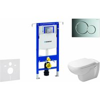 Geberit Duofix - Vorwandinstallationsset, WC mit Sitz, D-Code, randlos, SoftClose, Betätigungsplatte Sigma01, Chrom glänzend 111.355.00.5 NH2 von Geberit