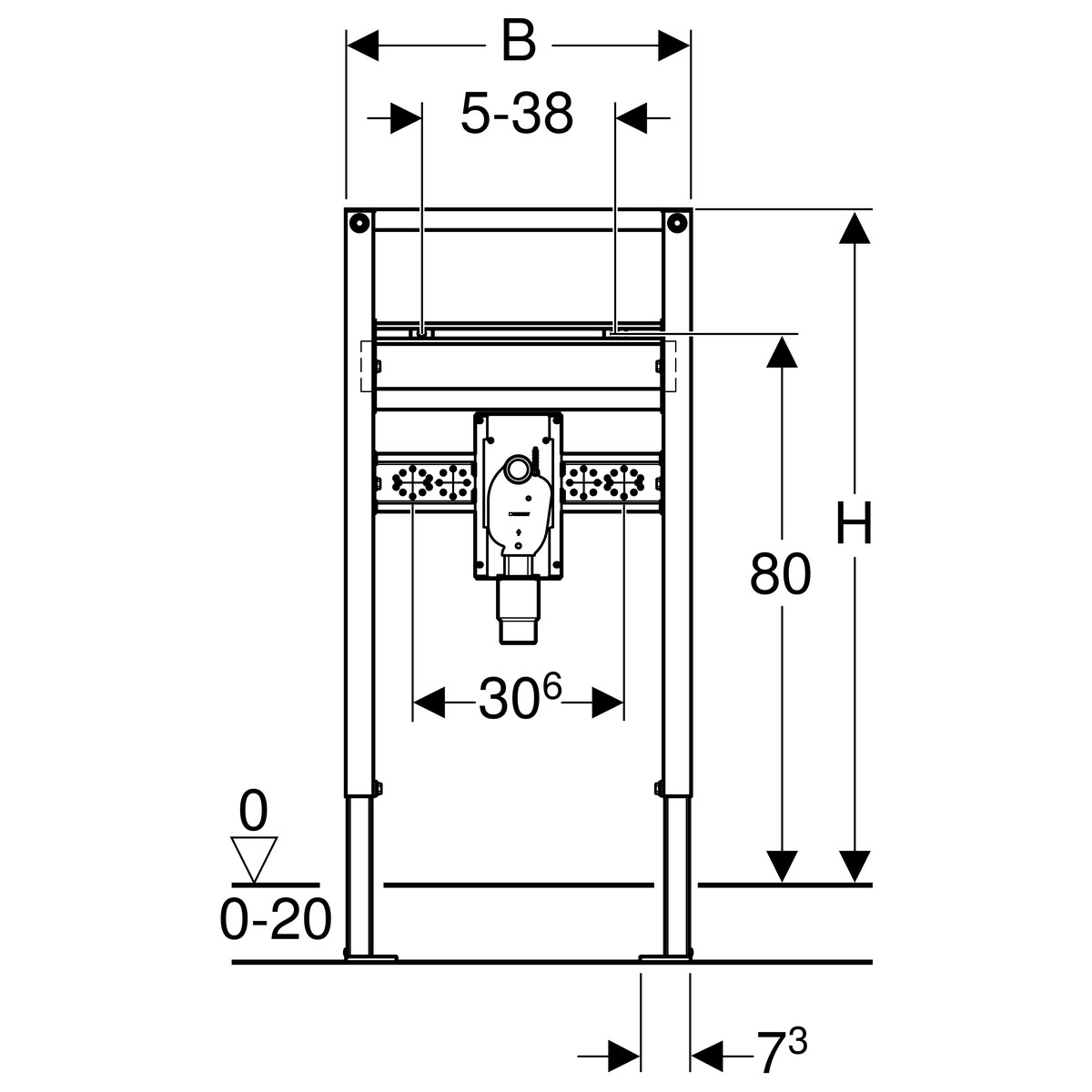 Geberit Duofix Waschtisch 98/82 cm mit Unterputz-Geruchsverschluss Barrierefrei 111489001 von Geberit