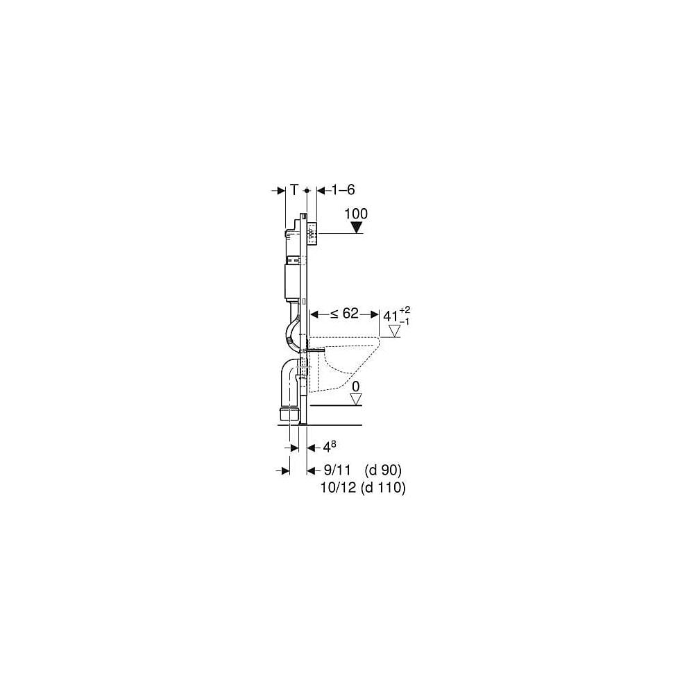 Geberit DuofixBasic Element für Wand-WC, 112cm, mit Delta Unterputzspülkasten 12cm 458103001 von Geberit