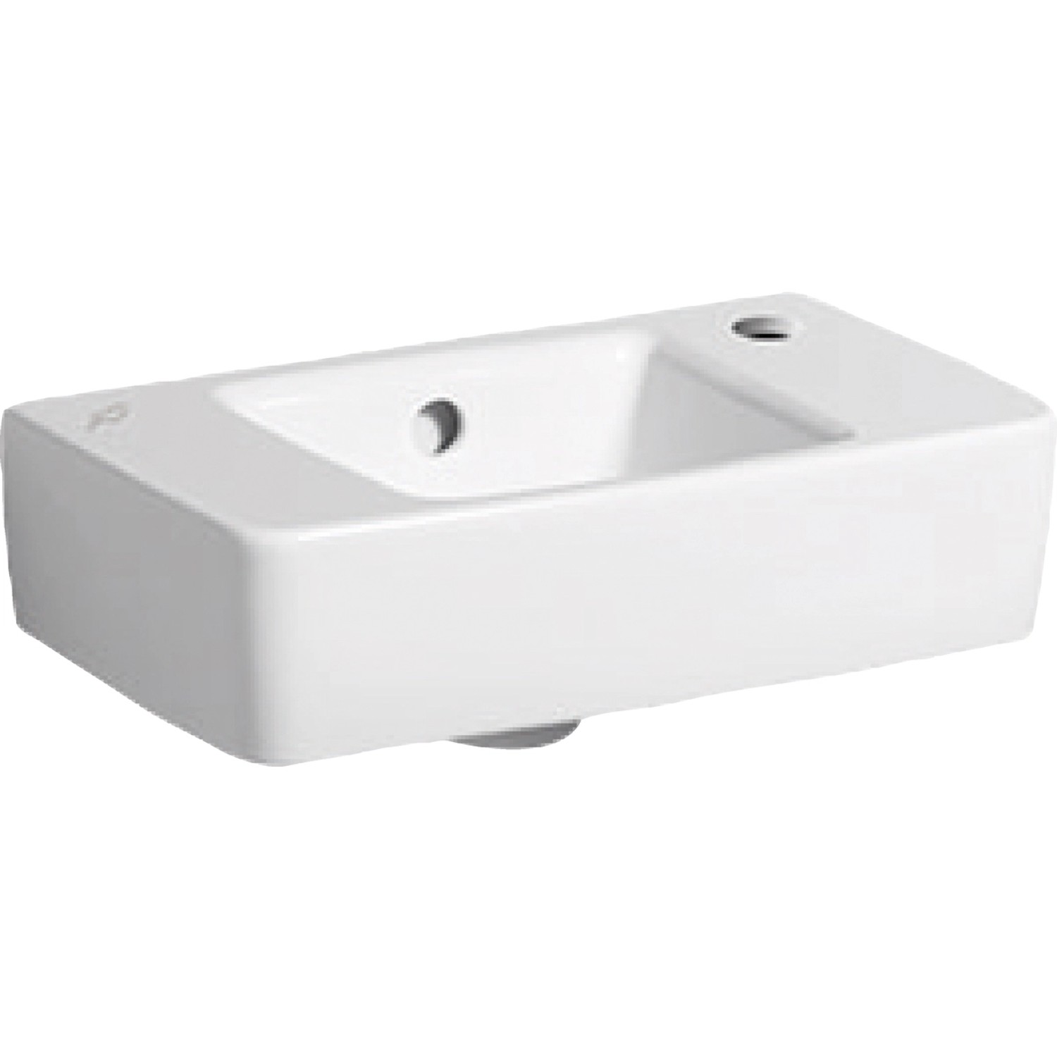 Geberit Handwaschbecken Renova Plan 40 cm Weiß mit Hahnloch und Überlauf von Geberit