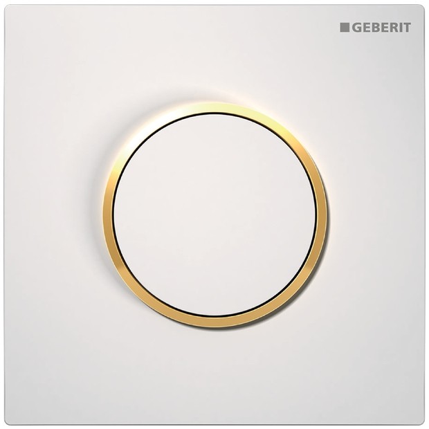 Geberit HyTouch Urinal-Handauslösung weiß/gold Kunststoff Sigma10 pneumatisch 116015KK1 von Geberit