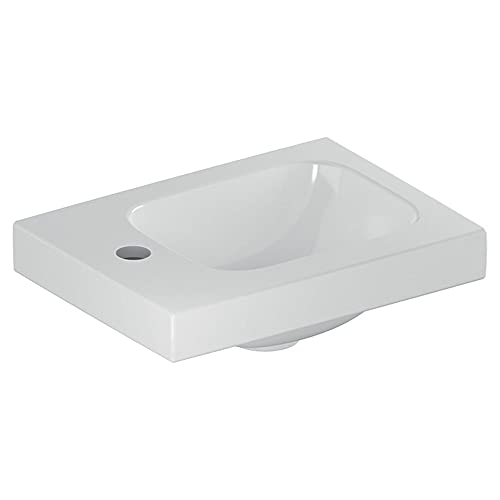 Geberit Icon Light Brunnen 38x28x14cm 1 Waschbecken 1 Hahnloch links ohne Überlaufloch Keramik Weiß Glanz von Geberit