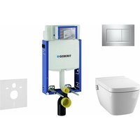 Geberit Kombifix - Installationselement für Wand-WC mit Betätigungsplatte SIGMA30, Chrom glänzend/Chrom matt + Tece One - Dusch WC und WC Sitz, Geberit Kombifix - Installationselement für Wand-WC mit Betätigungsplatte SIGMA30, Chrom glänzend/Chrom matt + Tece One - Dusch WC und WC Sitz, von Geberit