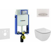 Geberit Kombifix - Installationselement für Wand-WC mit Betätigungsplatte SIGMA50, Alpinweiß + Ideal Standard Tesi- WC und WC Sitz 110.302.00.5 NF8 von Geberit