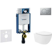 Geberit - Kombifix - Set Vorwandelement, wc Oudee Vortex mit Softclose-Sitz und Sigma01-Betätigungsplatte, chrom matt lackiert SANI15CA1137 von Geberit