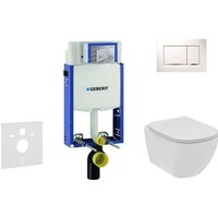 Geberit - Kombifix - Set von Vorwandelement, Wand-WC und WC-Sitz Ideal Standard Tesi, Betätigungsplatte Sigma 30, Rimless, SoftClose, weiß/Chrom von Geberit