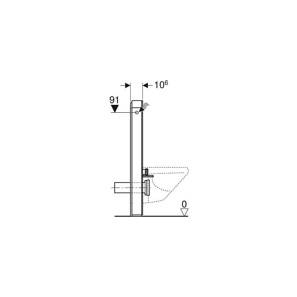 Geberit Monolith Sanitärmodul für Wand-WC, Höhe 101cm, Frontverkleidung aus Glas, Aluminium, weiß 131022SI5 von Geberit