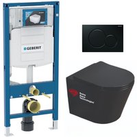 Wc Set Vorwandelement + wc Swiss Aqua Technologies Infinitio matt schwarz spülrandlos + dunkelschwarze Platte Wc Set Vorwandelement + wc Swiss Aqua Technologies Infinitio matt schwarz spülrandlos + dunkelschwarze Platte von Geberit