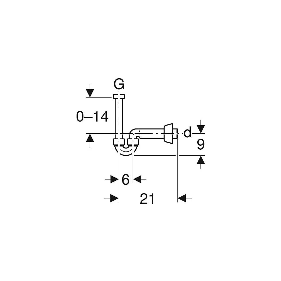 Geberit Siphon Rohrbogengeruchsverschluss für Waschbecken und Bidet, Abgang horizontal Außendurchmesser 32mm, weiß-alpin 151113111 von Geberit