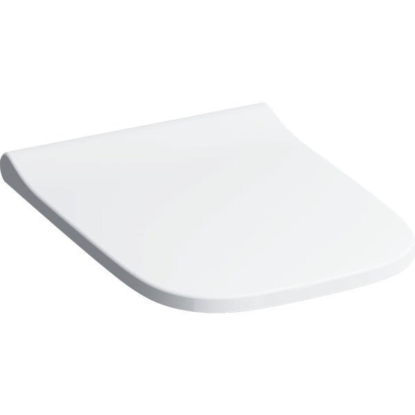 Geberit Smyle Square WC-Sitz Slim mit Deckel, Wrap over, antibakteriell, QuickRelease Scharniere, weiß, mit Absenkautomatik, 500.687.01.1 von Geberit