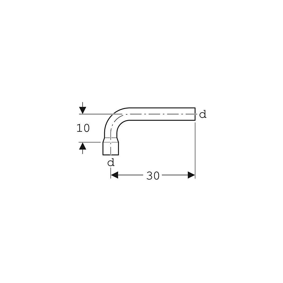 Geberit Spülbogenverlängerung 90° mit Steckmuffe Außendurchmesser 44mm, weiß-alpin 118011111 von Geberit