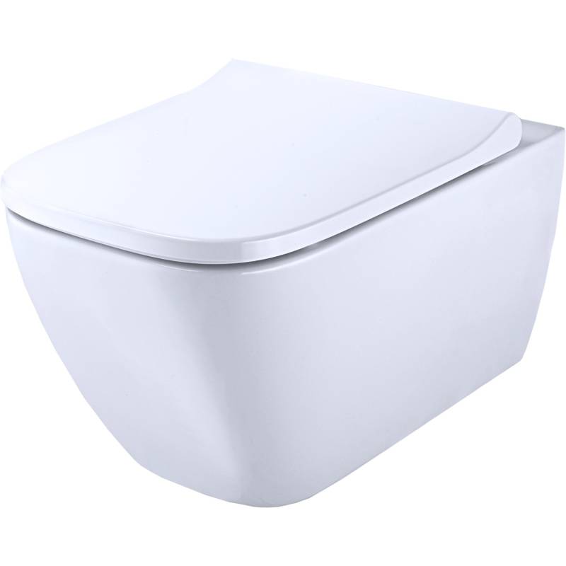 Geberit Tiefspül Wand-WC-Set Smyle Square Spülrandlos Inkl. WC-Sitz Weiß von Geberit