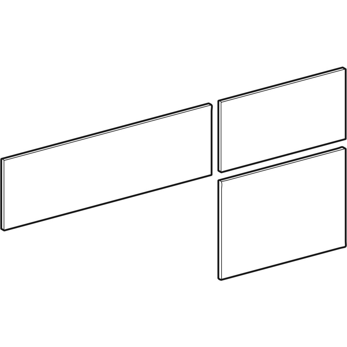 Geberit VariForm Set Schubl.-Front für Unterschrank für Waschtisch, mit 3 Schubl. B=135cm, Nussbaum, 244703001 von Geberit