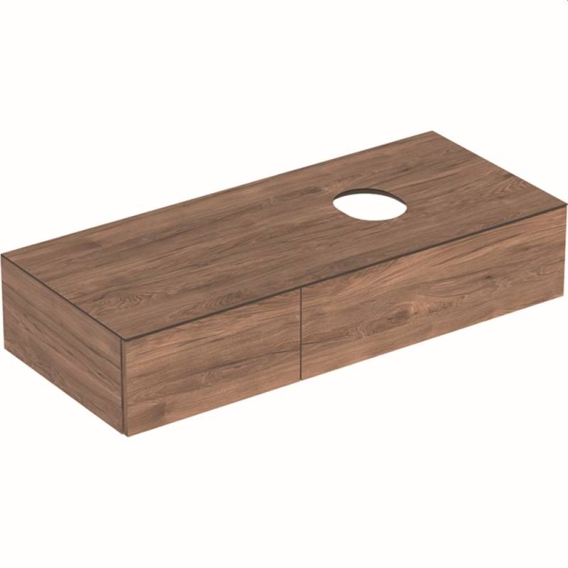 Geberit VariForm Unterschrank für Aufsatzwaschtisch, m. 2 Schubl. 120x23,5x51cm, Nußbaum hickory, 50 501174001 von Geberit