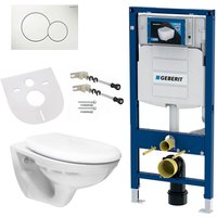 Wand Hänge wc Soft-Close Deckel sigma Wandanker Komplettset mit passendem Geberit Vorwandelement von Geberit