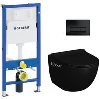 Geberit - WC-Pack Duofix Vorwandelement + Vitra sento Wand-WC ohne Spülrand + WC-Sitz mit Fallbremse + Betätigungsblätter von Geberit