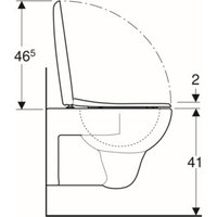 Geberit Wand-Tiefspül-WC RENOVA mit Spülrand, mit WC-Sitz weiß von Geberit