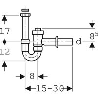 Geberit - Waschtisch Geruchsverschluss Siphon, G1 1/2' x 40mm 152860111 von Geberit