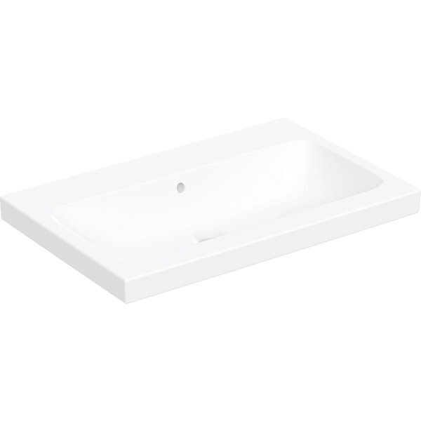Geberit iCon Light Aufsatzwaschtisch, 75 cm x 48 cm, ohne Hahnloch, mit Überlauf,501848, 501.848.00.4 von Geberit