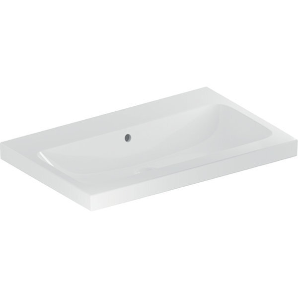 Geberit iCon Light Waschtisch, 75 cm x 48 cm, ohne Hahnloch, mit Überlauf,501835, 501.835.00.4 von Geberit