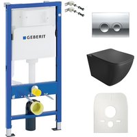 Geberit wc Set mit Vorwandelement, Wand-WC und Spülknopf von LAVITA