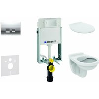 Kombifix - Installationselement für Wand-WC Alpha mit WC-Sitz, mit Betätigungsplatte Delta35, chrom glänzend 110.100.00.1 NR5 - Geberit von Geberit