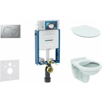 Geberit - Kombifix - Installationselement für Wand-WC mit Betätigungsplatte SIGMA01, Chrom matt + wc Alpha und wc Sitz 110.302.00.5 ND3 von Geberit