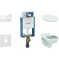 Geberit - Kombifix - Installationselement für Wand-WC mit Betätigungsplatte SIGMA30, weiß/Chrom glänzend + wc Alpha und wc Sitz 110.302.00.5 ND5 von Geberit