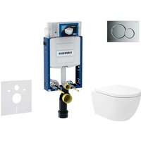 Kombifix - Set Vorwandelement, wc Oudee Vortex mit Softclose-Sitz und Sigma01-Betätigungsplatte, chrom glänzend SANI15CA1130 - Geberit von Geberit